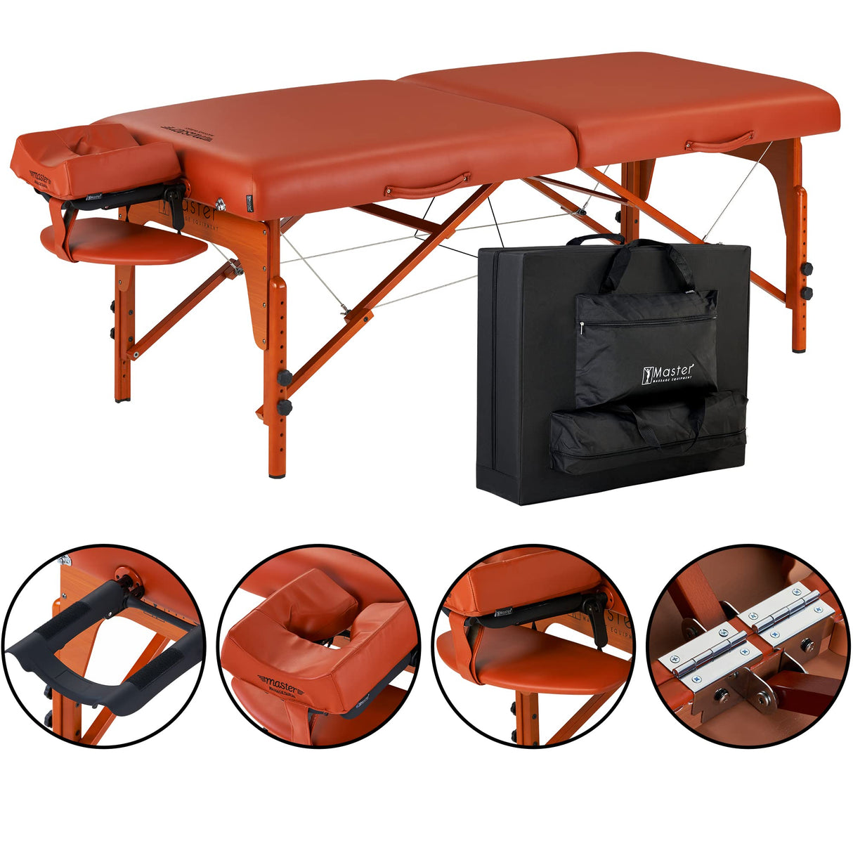 Master Massage cm Santana - Mesa de Masaje Plegable portátil con Patas de Madera, 71 cm