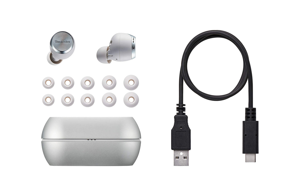 Technics EAH-AZ70WE-S - Auriculares True Wireless Noise-Cancelling control táctil(Bluetooth independiente, estuche de carga, resistente a sudor y agua, asistentes de voz) plata