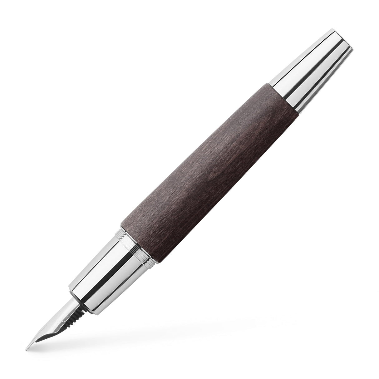 Faber-Castell 148222 - e-motion Pluma de madera/cromado, muelle: EF, incluyendo envases de regalo, color del barril: negro/plata