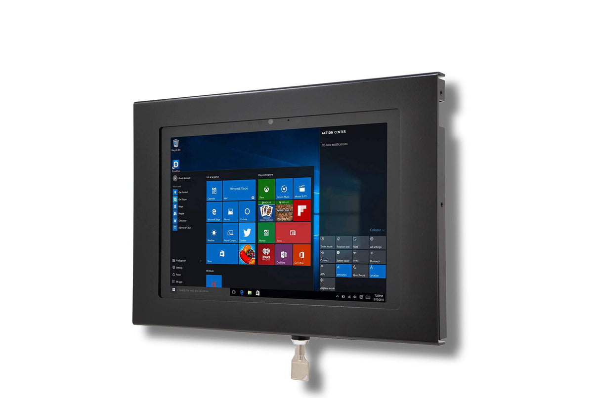 TABcare Funda de Metal antirrobo con Bloqueo para Tablet Microsoft Surface Go 1/2/3/4, Compatible con VESA, Soporte de Pared (Surface GO, Negro)