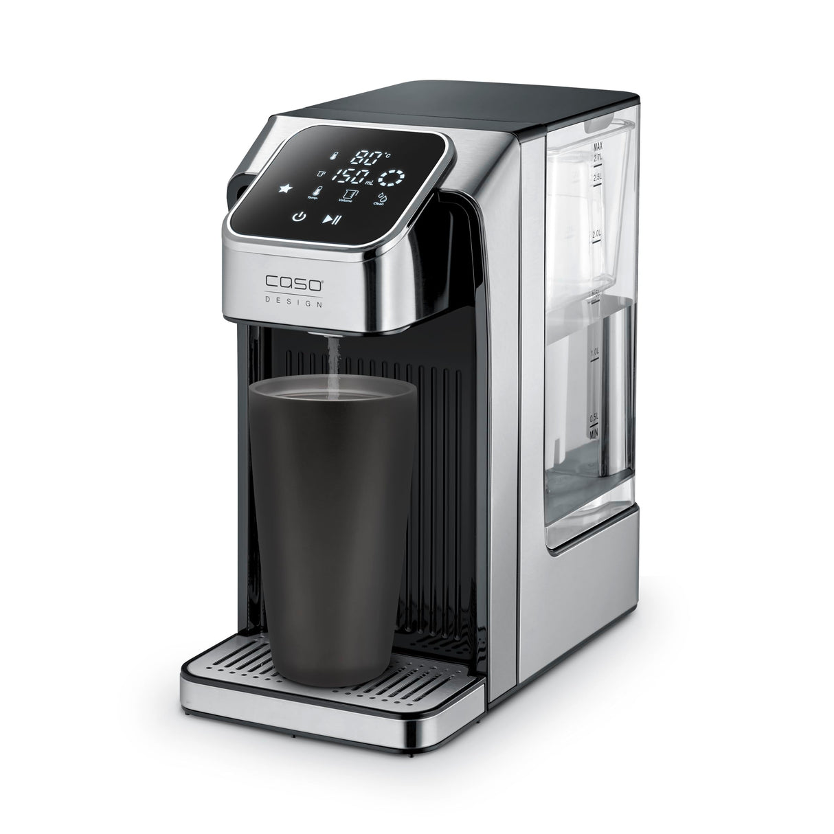 CASO HW 770 Advanced - Dispensador de agua caliente en segundos, 13 niveles de temperatura (40-100 °C), función de memoria, ahorra hasta un 50% de energía en comparación con los hervidores de agua,