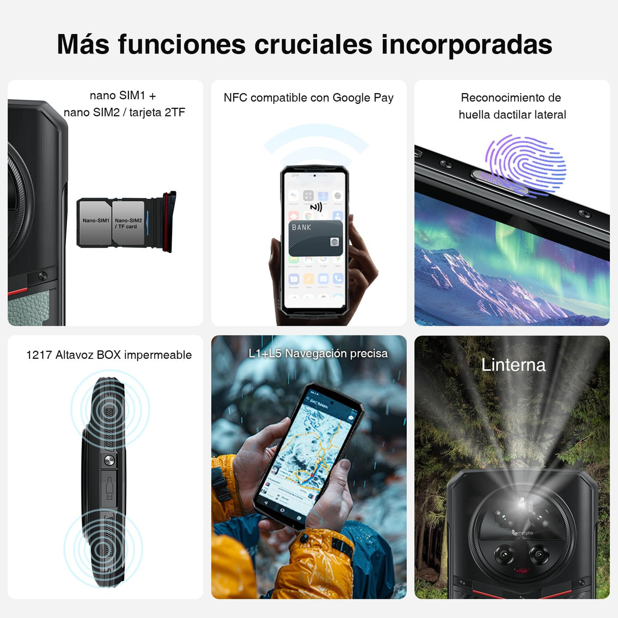 DOOGEE DK10 Movil Irrompible 5G 32GB+512GB, 2.5K AMOLED 6.67" FHD+ 120Hz, Cámara Cuádruple 64+50MP, 5150mAh Batería 120W, Octa Core Android Telefono Movil Todoterreno IP68 IP69K/NFC/WiFi6/Huella 2025