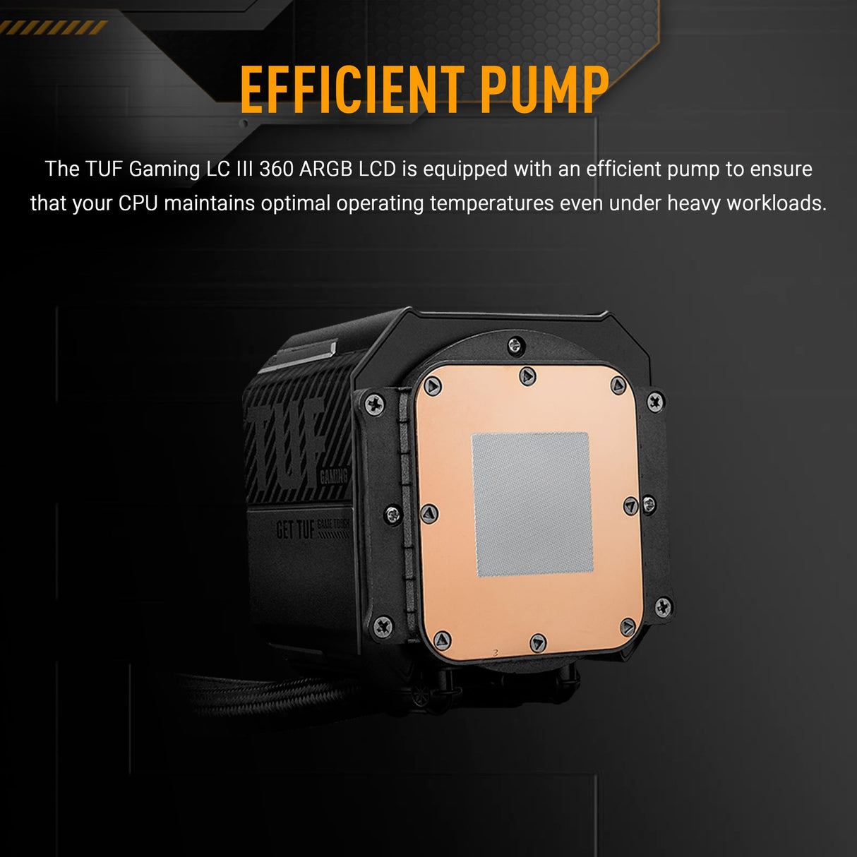 ASUS TUF Gaming LC III 360 ARGB LCD, dispositivo de refrigeración líquida todo en uno, tres ventiladores ARGB preinstalados, pantalla IPS LCD de 2,8, tubos de 400 mm, negro