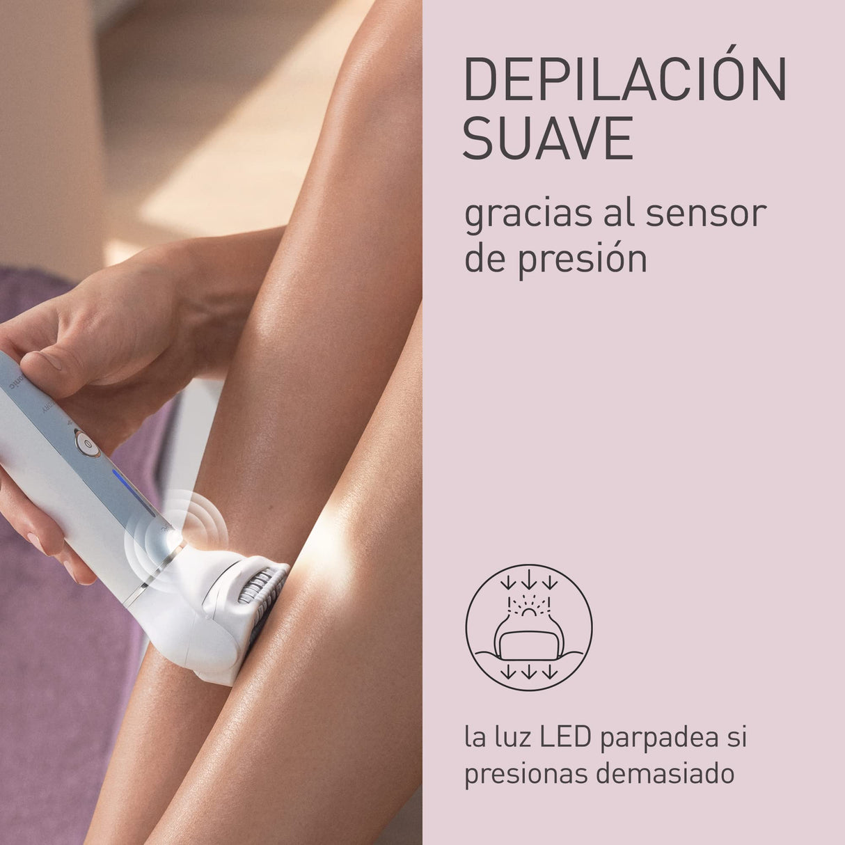 Panasonic ES-EY90-A503 Húmedo y Seco Depiladora, Doble Disco con 60 Pinzas, Flexible 90º Pivotante Cabeza, 3 velocidad Ajustes, LED Luz, 30 Min de Operación, Cabeza para Cuidado Pies, Cabeza Afeitado