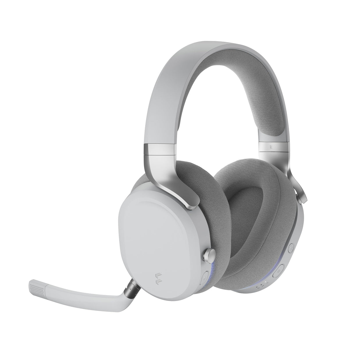 Fractal Design Scape Light - Auriculares inalámbricos para Gaming en PC - Micrófono Giratorio con Mute y antirruido - hasta 40 Horas de autonomía - Iluminación Ambiental configurable - Gris