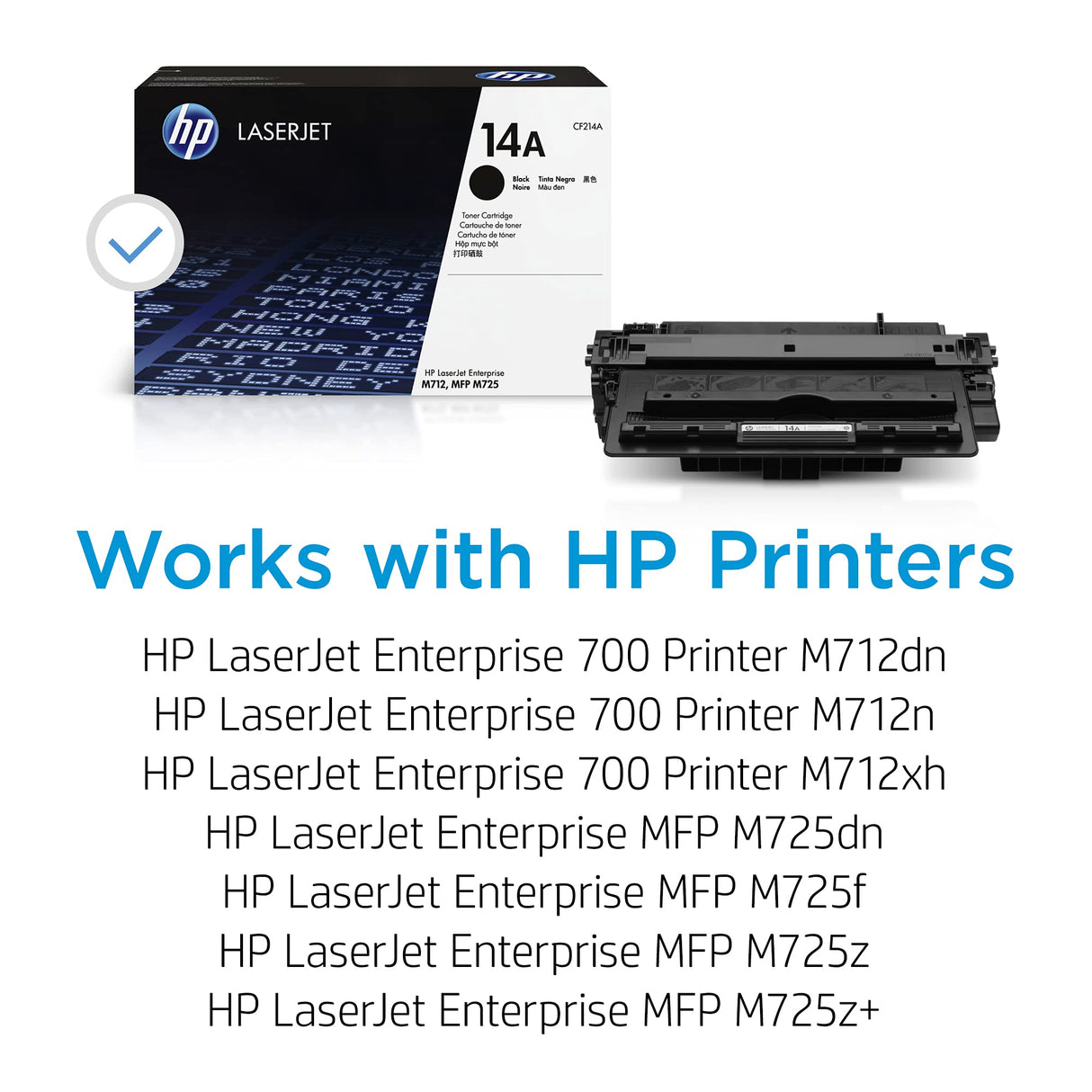 HP 14A CF214A, Negro, Cartucho Tóner Original, de 10.000 páginas, para impresoras HP LaserJet Enterprise 700 M712, M725dn, M725f, M725z, M725z+, M712dn, M712xh