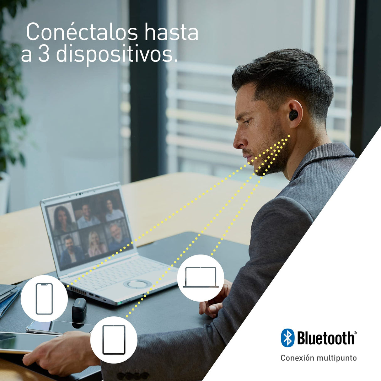 Technics EAH-AZ80E-K Auriculares Inalámbricos con Cancelación De Ruido, Bluetooth Multipunto 3 Dispositivos, Cómodos Intraurales, Carga Inalambrica, Negro