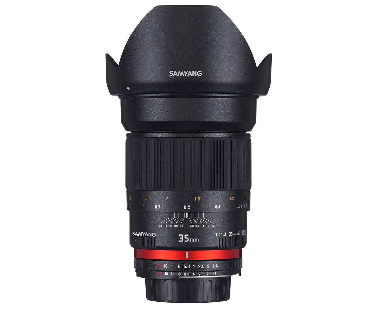 Samyang F1111006101 - Objetivo fotográfico DSLR para Sony E (Distancia focal Fija 35mm, Apertura f/1.4-22 AS UMC, diámetro Filtro: 77mm), Negro