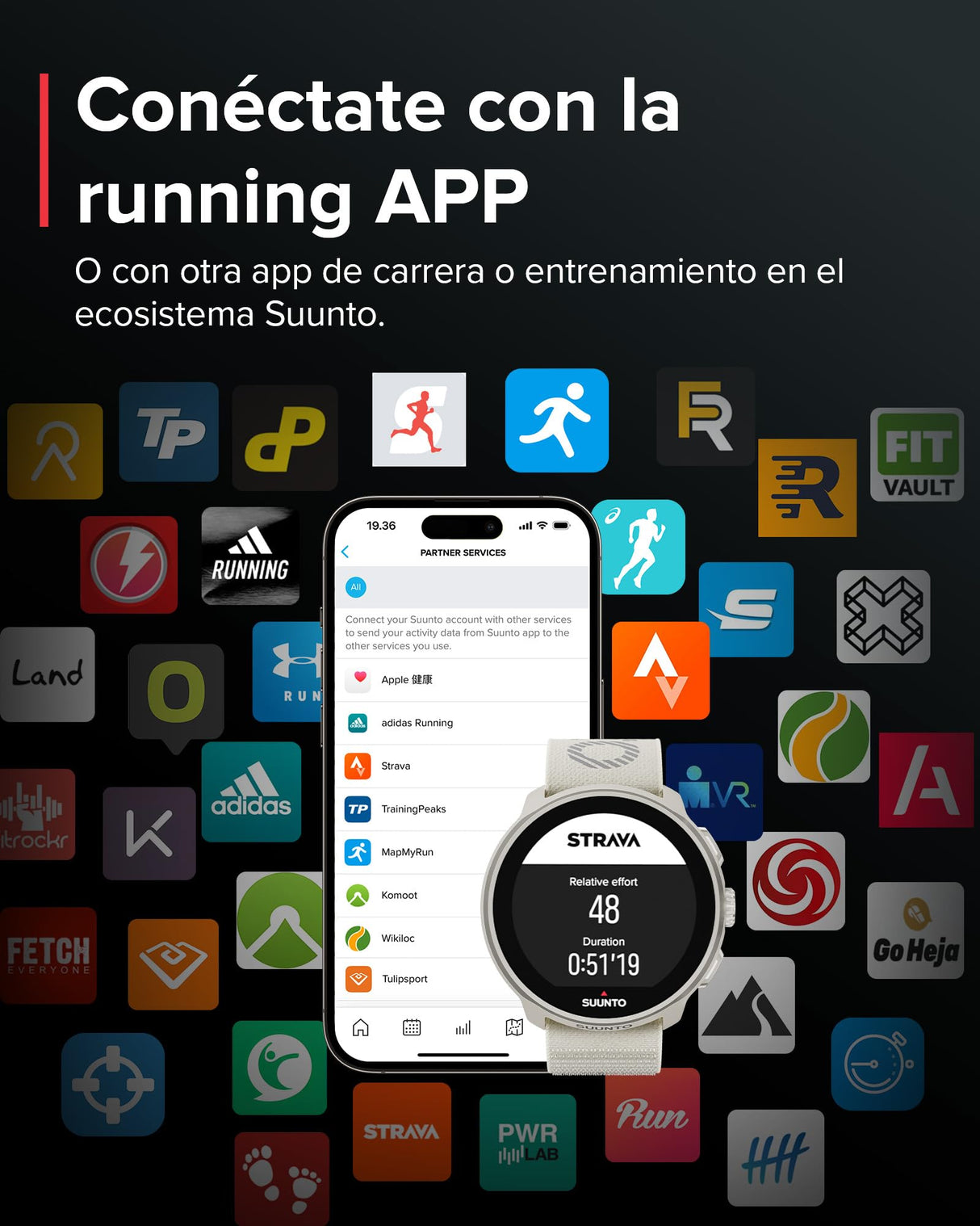 SUUNTO Run Reloj GPS Running, Pantalla Táctil AMOLED 1,32'', Ligero, Multideporte, Monitor Actividad, GPS Preciso, Seguimiento Cardíaco/Sueño, 12 Días Autonomía, 4GB Almacenamiento Música