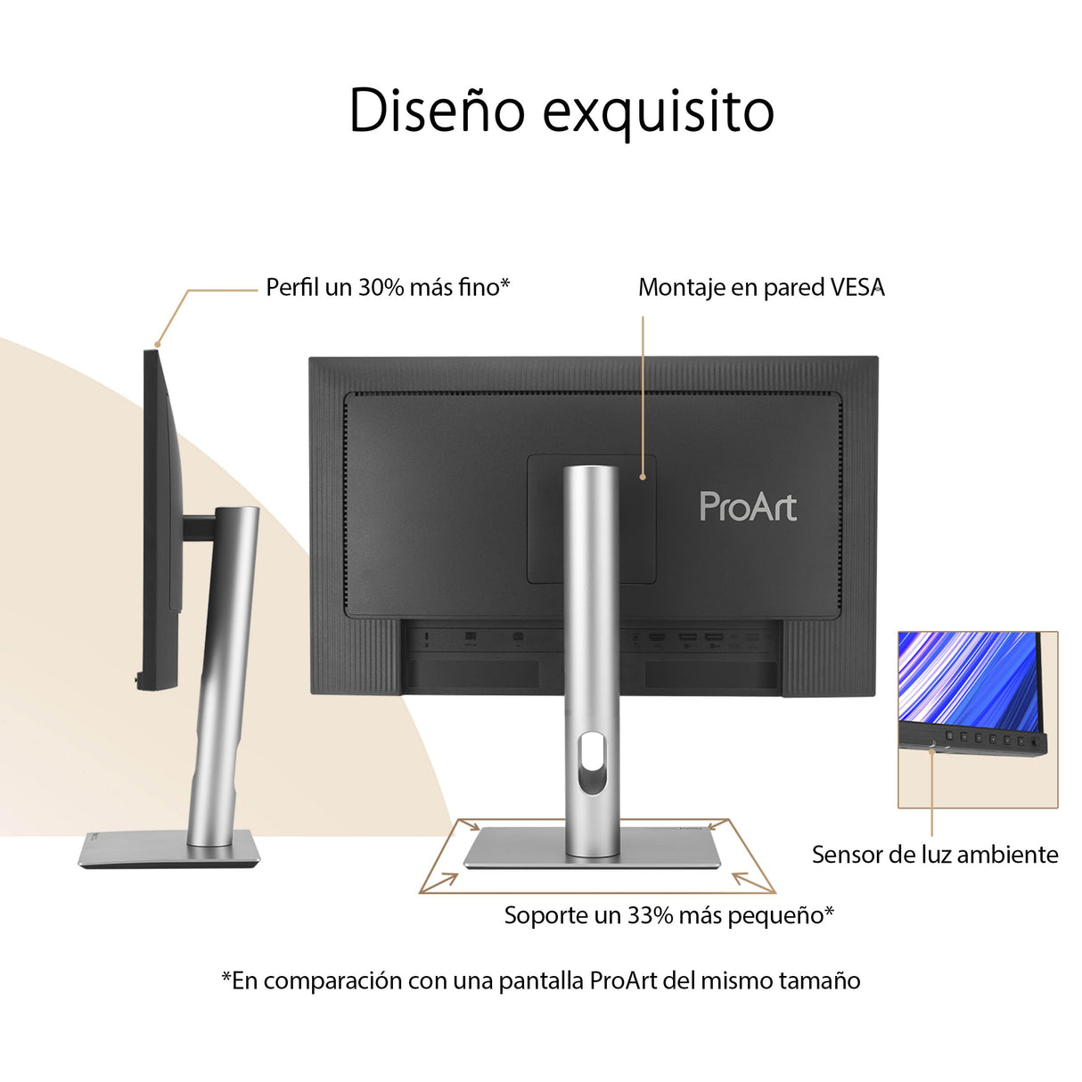 ASUS ProArt Display PA278CFRV - Monitor Profesional de 27", IPS, QHD (2560 x 1440), LuxPixel AGLR, 100Hz, USB-C PD 96W, VESA DisplayHDR 400 y MediaSync, Soporte ergonómico, Sostenibilidad ecológica