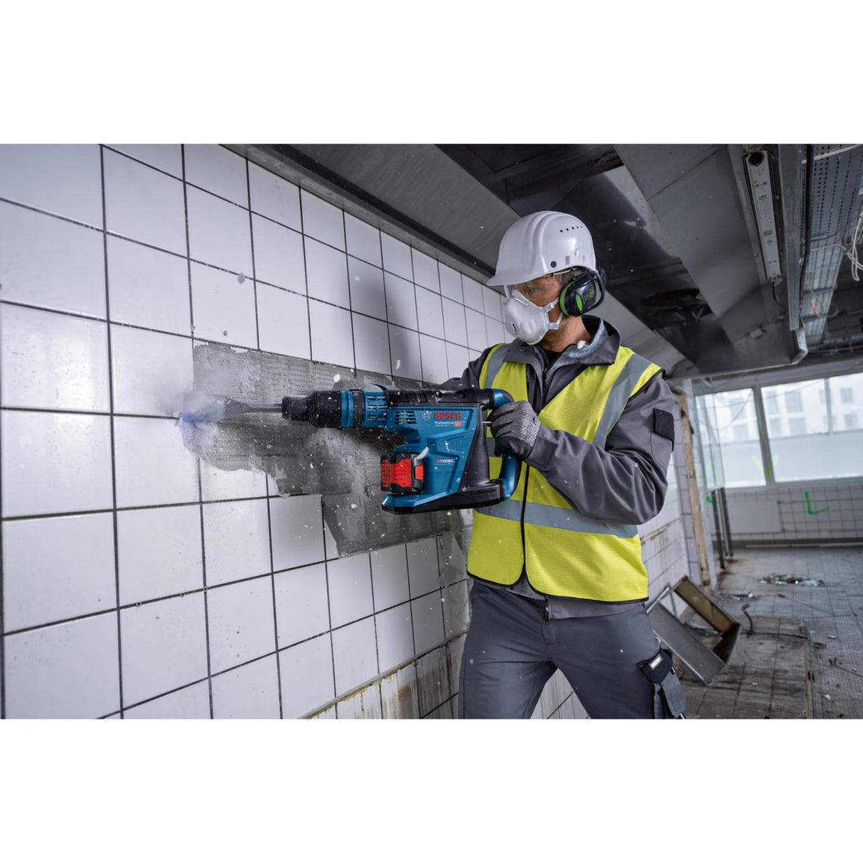 Bosch Professional BITURBO GBH 18V-40 C - Martillo perforador a batería (18V, 9,0 J, Ø máx. hormigón 40 mm, SDS max, sin batería, en XL-BOXX)