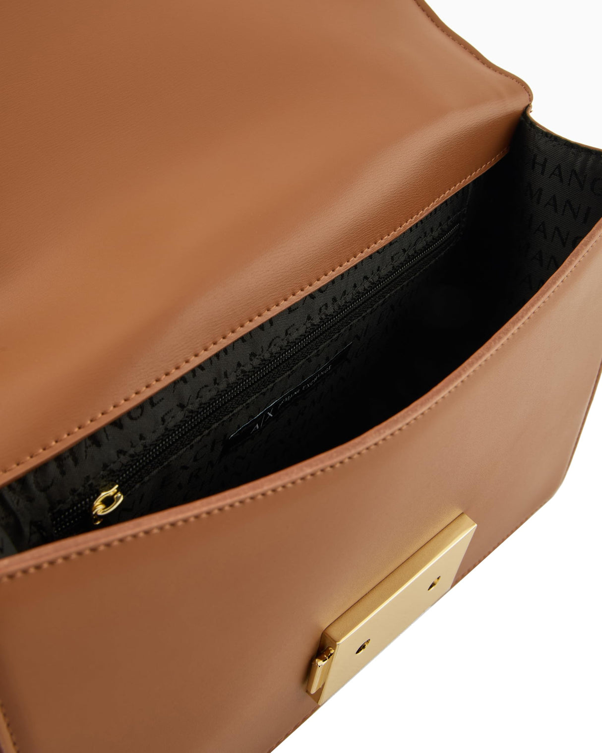 Armani Exchange Jodie-Correa para el Hombro con Cadena de Oro, Crossbody M Mujeres, Whisky, Einheitsgröße