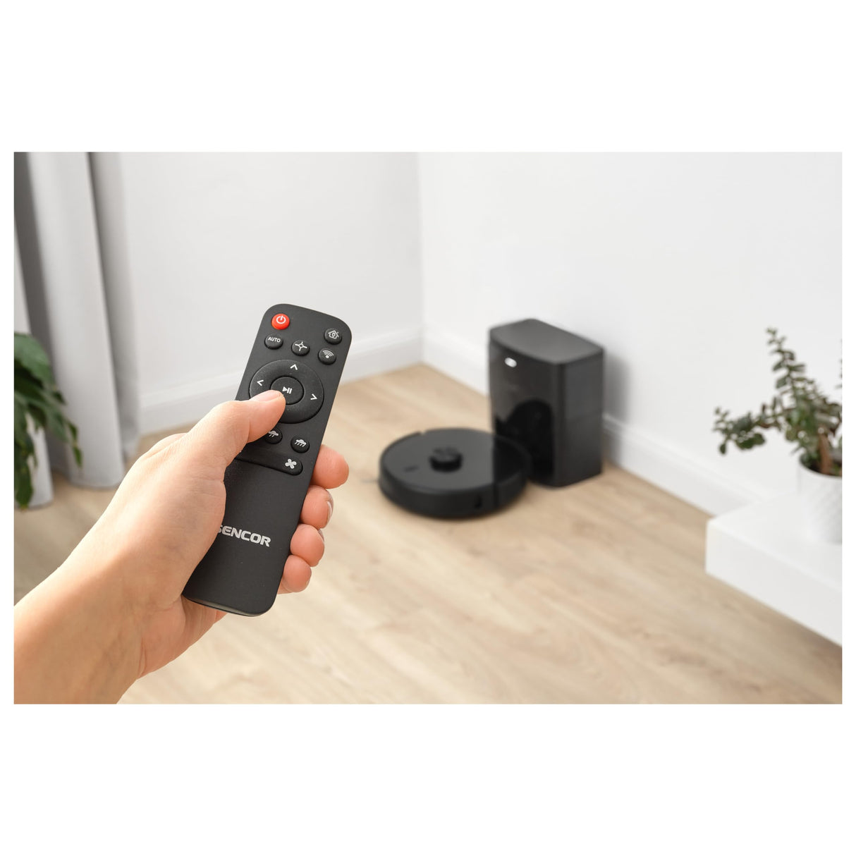 Sencor SRV 9185BK Robot Aspirador y fregasuelos, Ultra Potente 3000Pa, Estación de Vaciado Automático, Navegación LiDAR, Silencioso, Ideal para Pelos Mascotas, Control por App y Alexa, Larga Autonomía