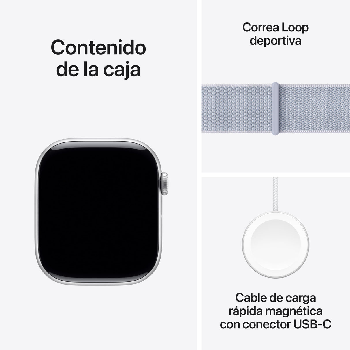 Apple Watch Series 10 GPS + Cellular Smartwatch con Caja de Aluminio Plata de 46 mm y Correa Loop Deportiva Azul Nube - Talla única. Monitor de entreno, App ECG y Neutro en Carbono