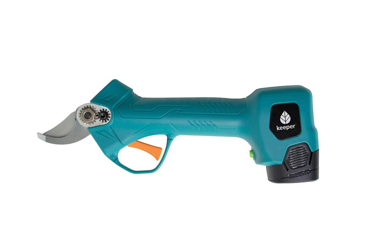 Keeper Tijera de Podar Eléctrica Profesional KP280. Tijeras de Podar Batería de Litio Recargable. Sin Cable. ø25mm. 14,4V. Hasta 3h de Autonomía, Verde