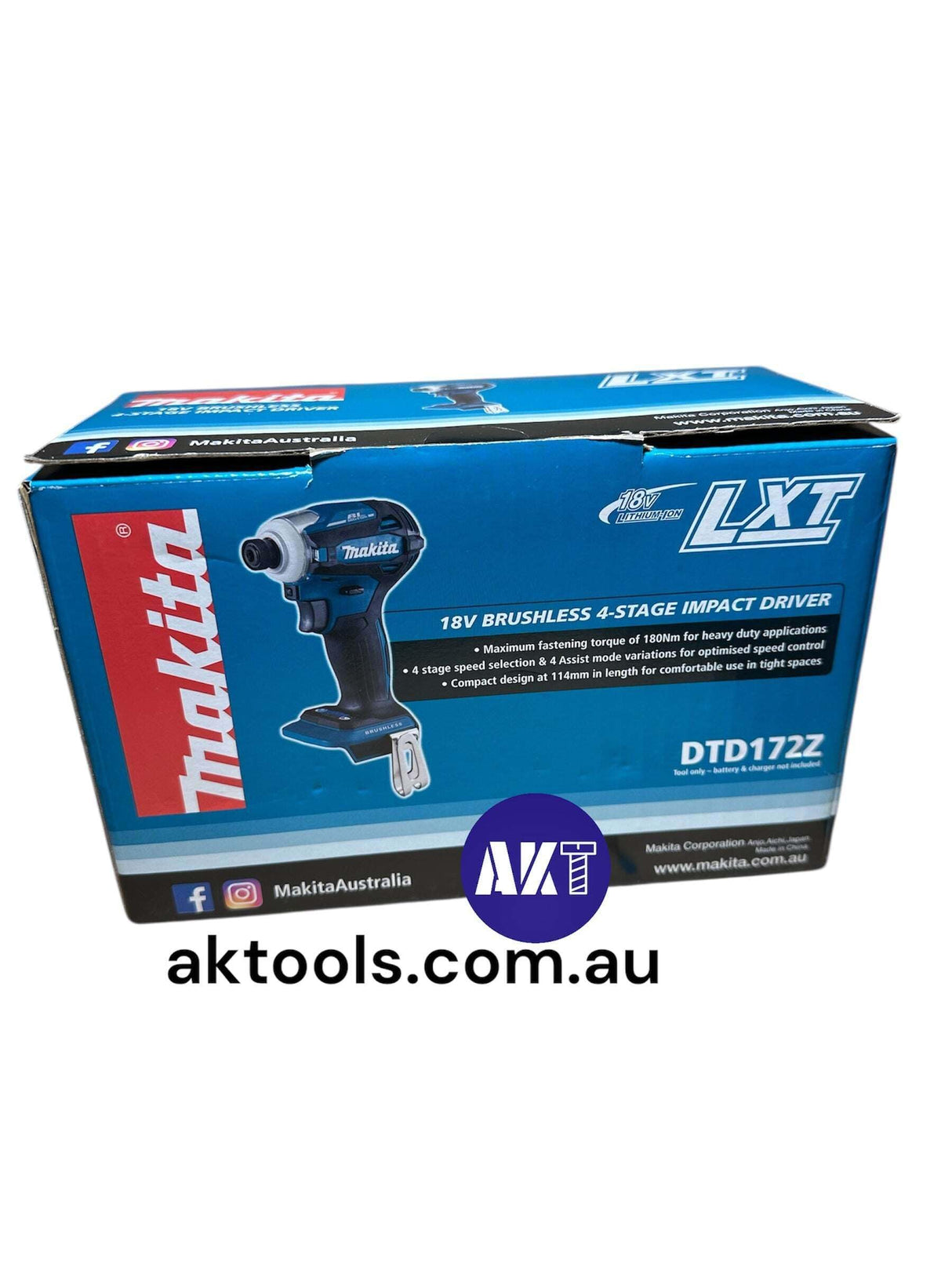 Makita DTD172Z - Controlador de impacto sin escobillas LXT de iones de litio de 18 V, baterías y cargador no incluidos Negro, Azul