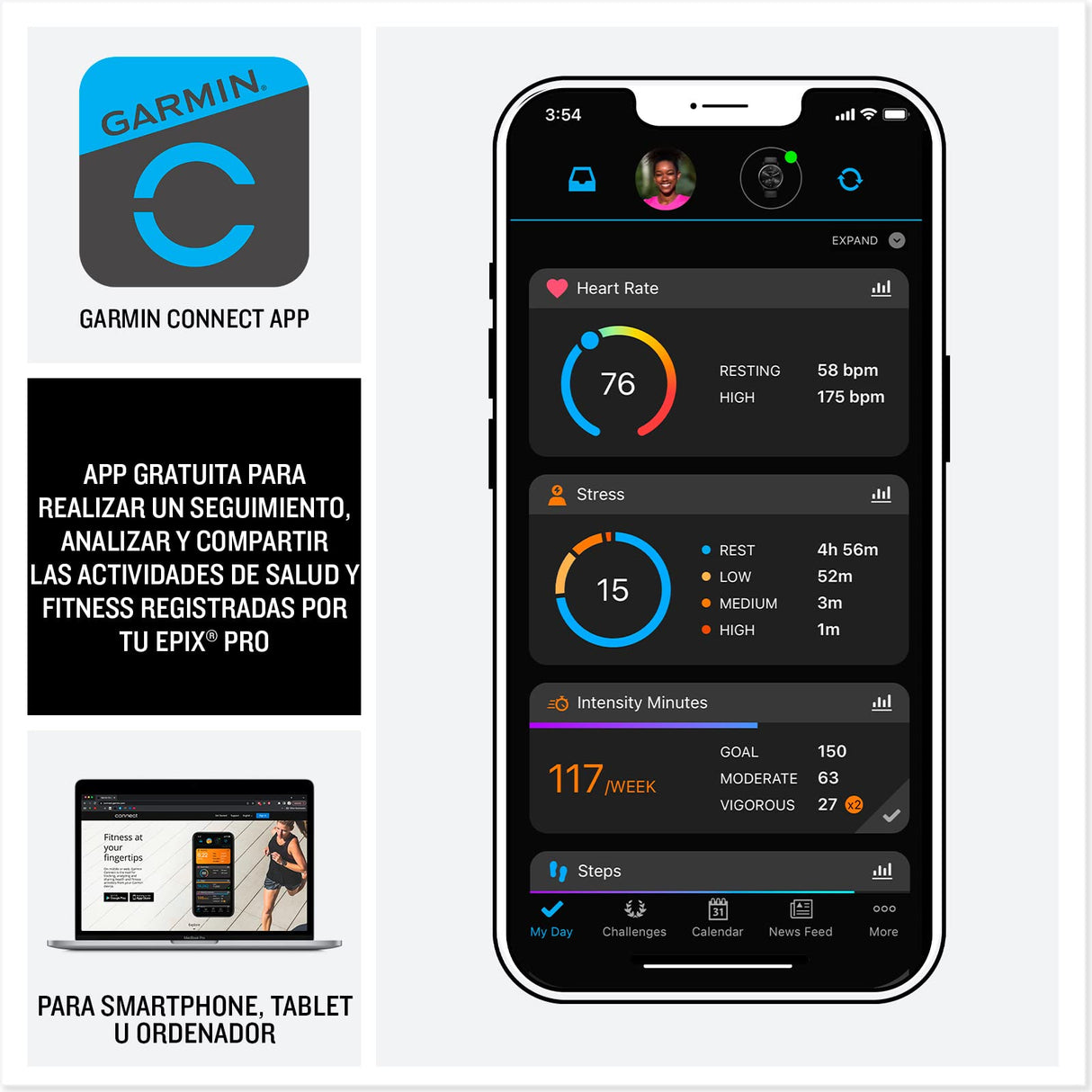 Garmin Epix (Gen 2) Pro 42mm - Reloj de alto rendimiento GPS multideporte con Pantalla táctil AMOLED, Linterna LED, Frecuencia cardíaca, Mapas y hasta 10 días de autonomía, Plateado