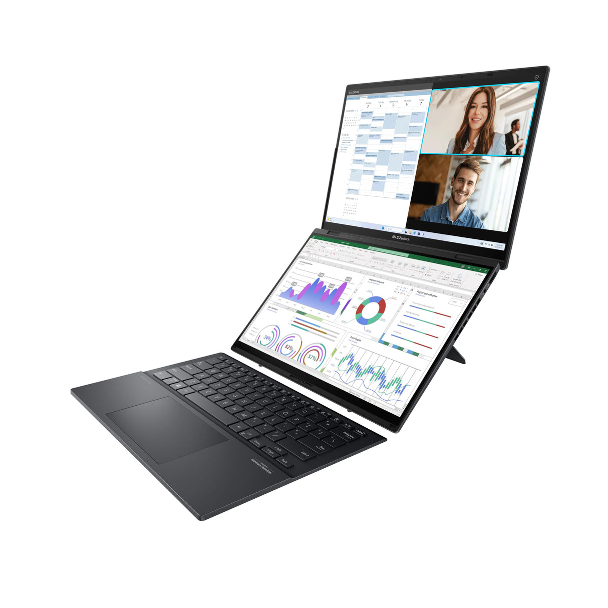ASUS Zenbook Duo UX8406MA-PZ058X Intel Core Ultra 9 185H Gris Híbrido (2-en-1) 35,6 cm (14") Pantalla táctil 3K 3K 32 GB LPDDR5x-SDRAM 2 TB SSD