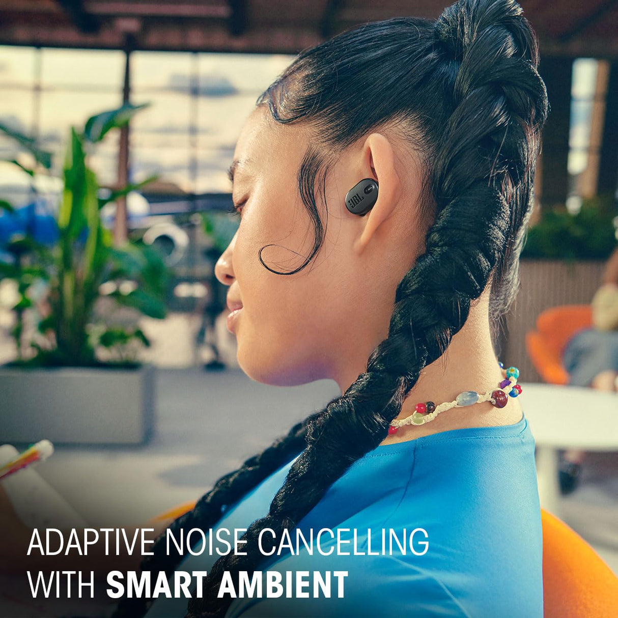 JBL Tune Buds 2, Auriculares inalámbricos con cancelación de Ruido. 48 hrs de autonomía, IP54 Resistentes al Agua y al Polvo, conexión multipunto, diseño ergonómico e intraural Cerrado, Blanco