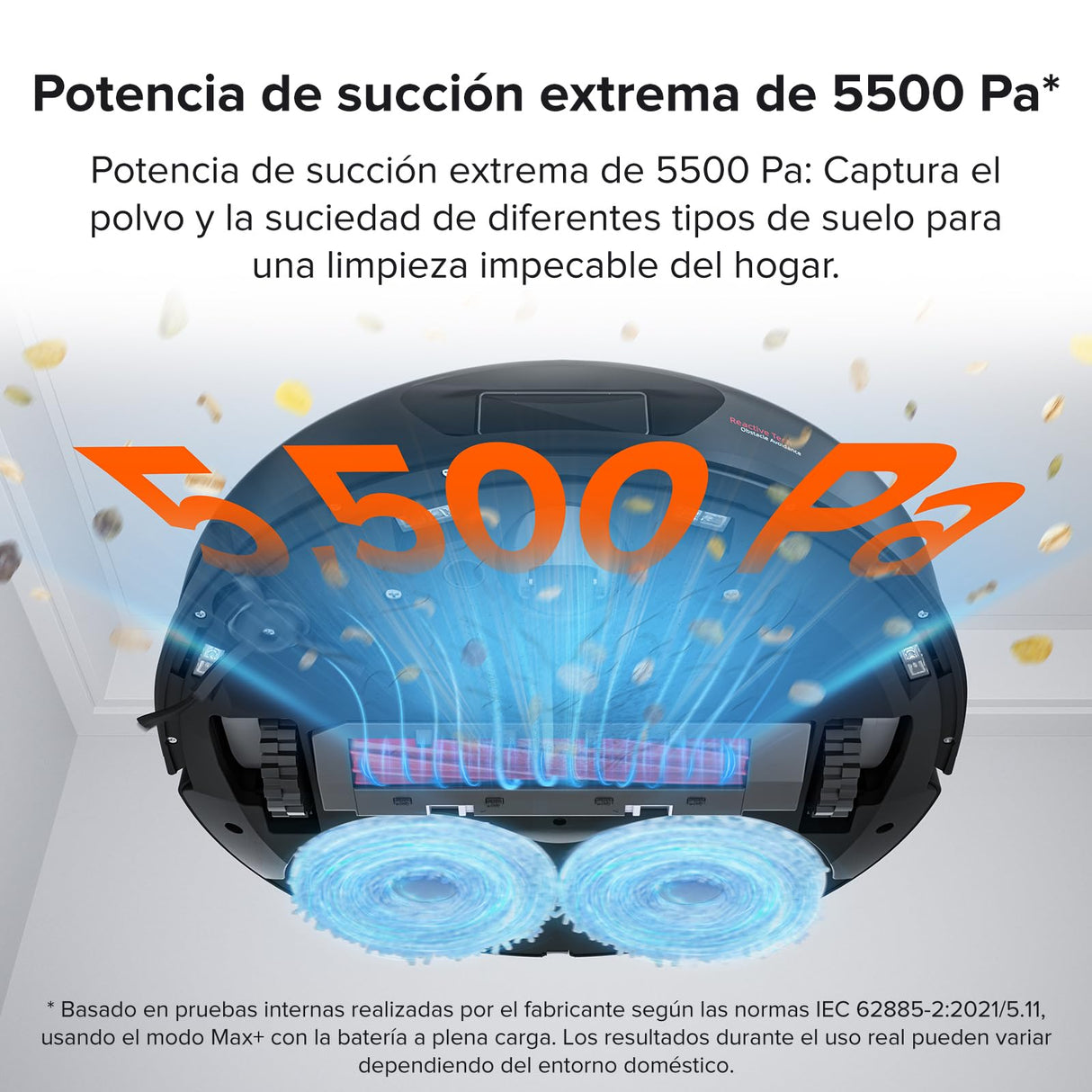 roborock Qrevo Robot Aspirador y fregasuelos, Funciones Automáticas de Vaciado, Lavado, Secado, Limpieza de la Base y Autorrellenado, Mapeo 3D, Potencia de succión de 5500 Pa Aspirador Robot