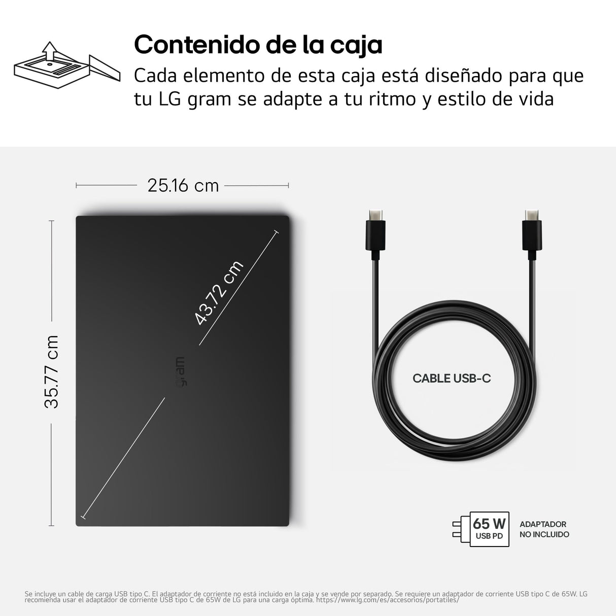 LG gram Pro 16Z90U-G.AU88BN - Ordenador Portátil Ultraligero de 16" Intel Core Ultra 7 355, 3 GB RAM, 1 TB SSD, IPS Antirreflejo, 1239g, 27.5h, Windows 11, Teclado QWERTY Español, Negro