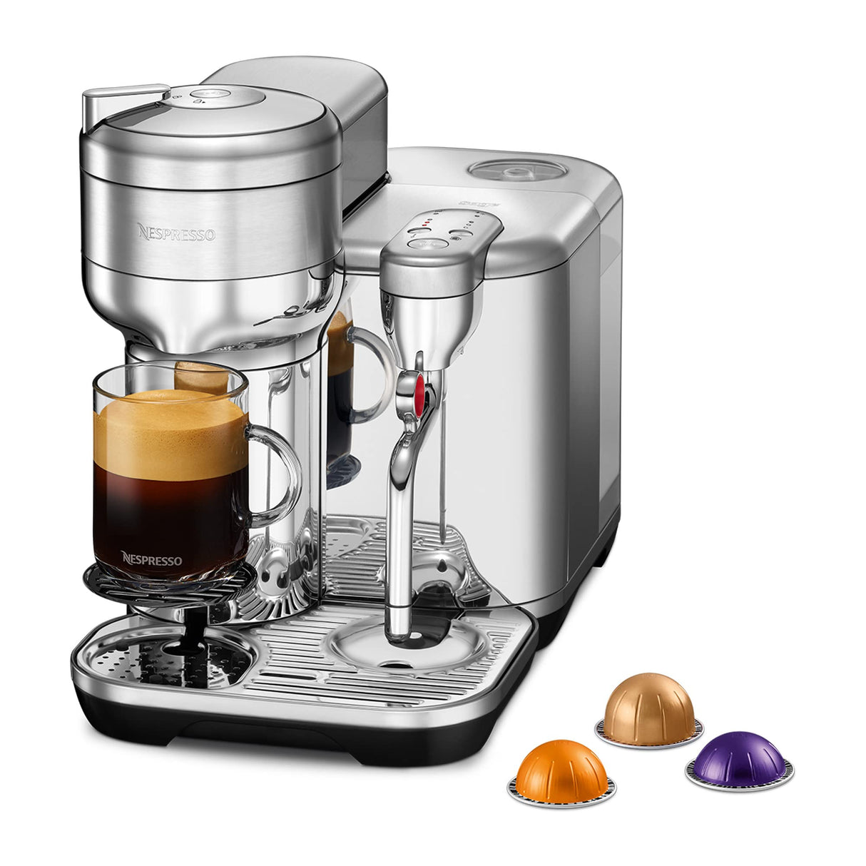Nespresso Máquina de café Vertuo Creatista, máquina de cápsulas de 2 litros, Sage Stainless Steel
