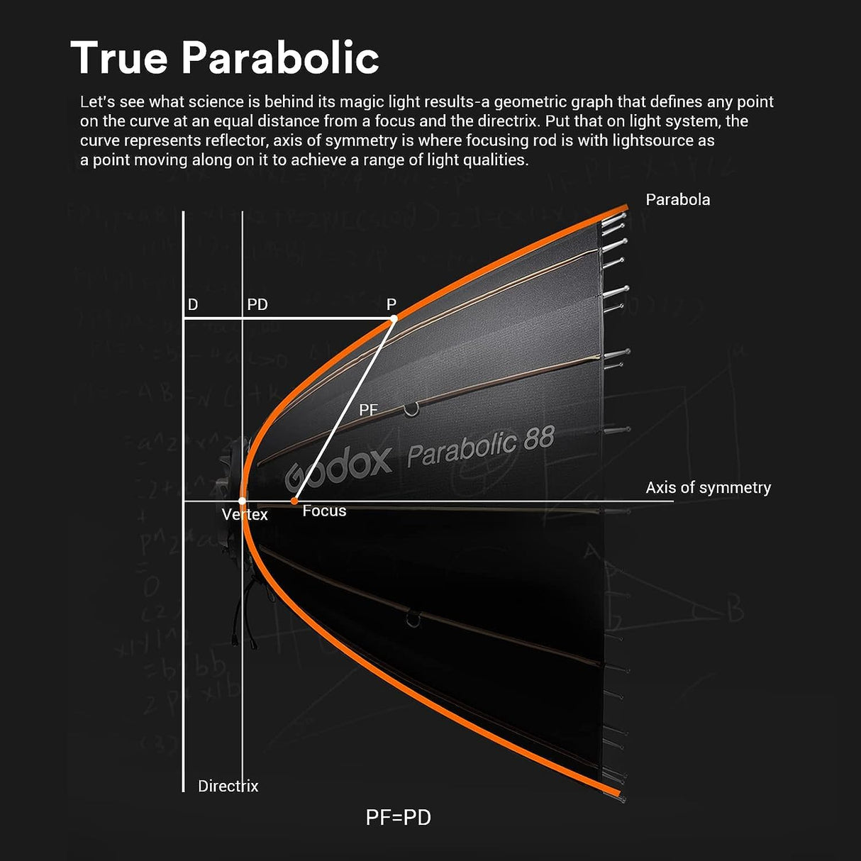 Godox Parabolic P68 - Kit de parabolic Light Focusing System Soft Umbrella