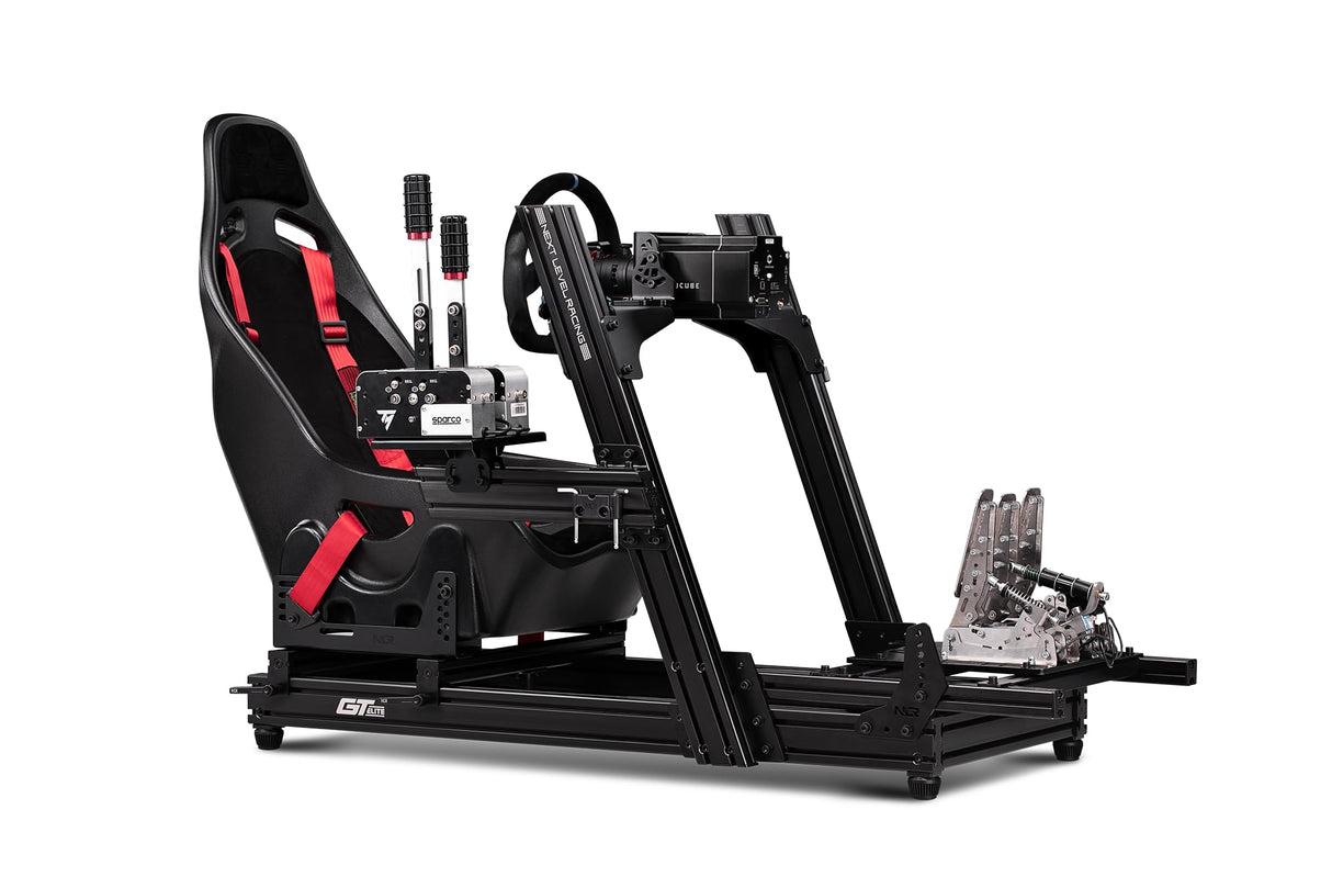 Next Level Racing GTElite Aluminium Simulator Cockpit-Front and Side Mount Edition, Color Black (NLR-E023)