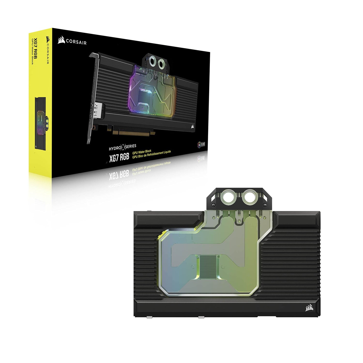 Corsair Hydro X Series XG7 RGB 3090 Ti Founders Edition Bloque de Refrigeración Líquida para GPU - para NVIDIA GeForce RTX 3090 Ti FE (Diseño con Placa Refrigerante de Cobre Niquelada) Negro