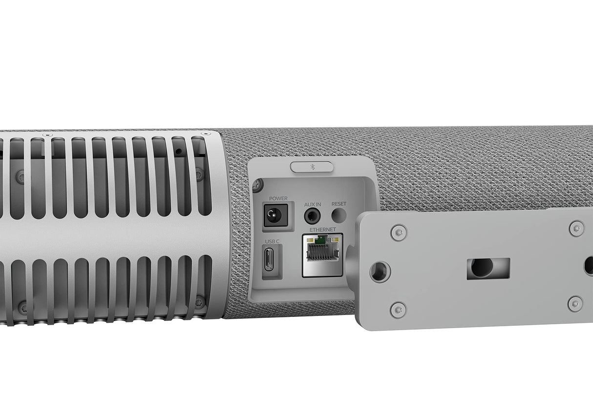 Jabra PanaCast 50 Barra de vídeo panorámico 4K, Cámara de videoconferencia para salas pequeñas y medianas, Campo de visión de 180° y 8 micrófonos, Conector UE, Gris