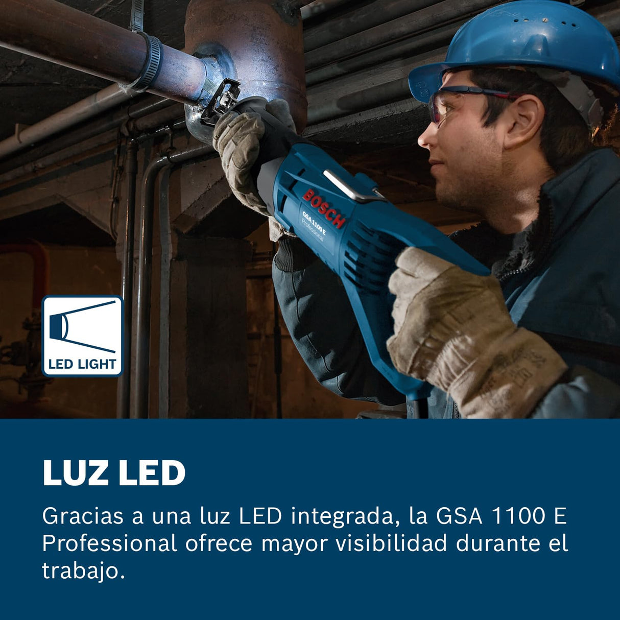 Bosch Professional GSA 1100 E - Sierra sable (1100 W, 0 – 2700 cpm, profundidad de corte 230 mm, en maletín)