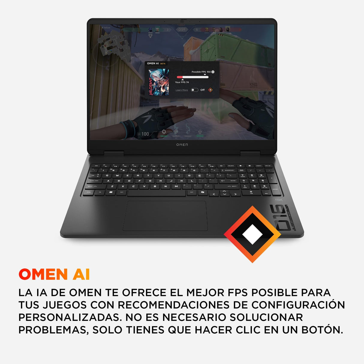HP OMEN Slim - Ordenador portátil Gaming 16" 2.5K WQXGA (Intel Ultra 7-255H, 24GB RAM, 1TB SSD, NVIDIA RTX 5060, Windows 11 Home) Teclado QWERTY Español - Negro
