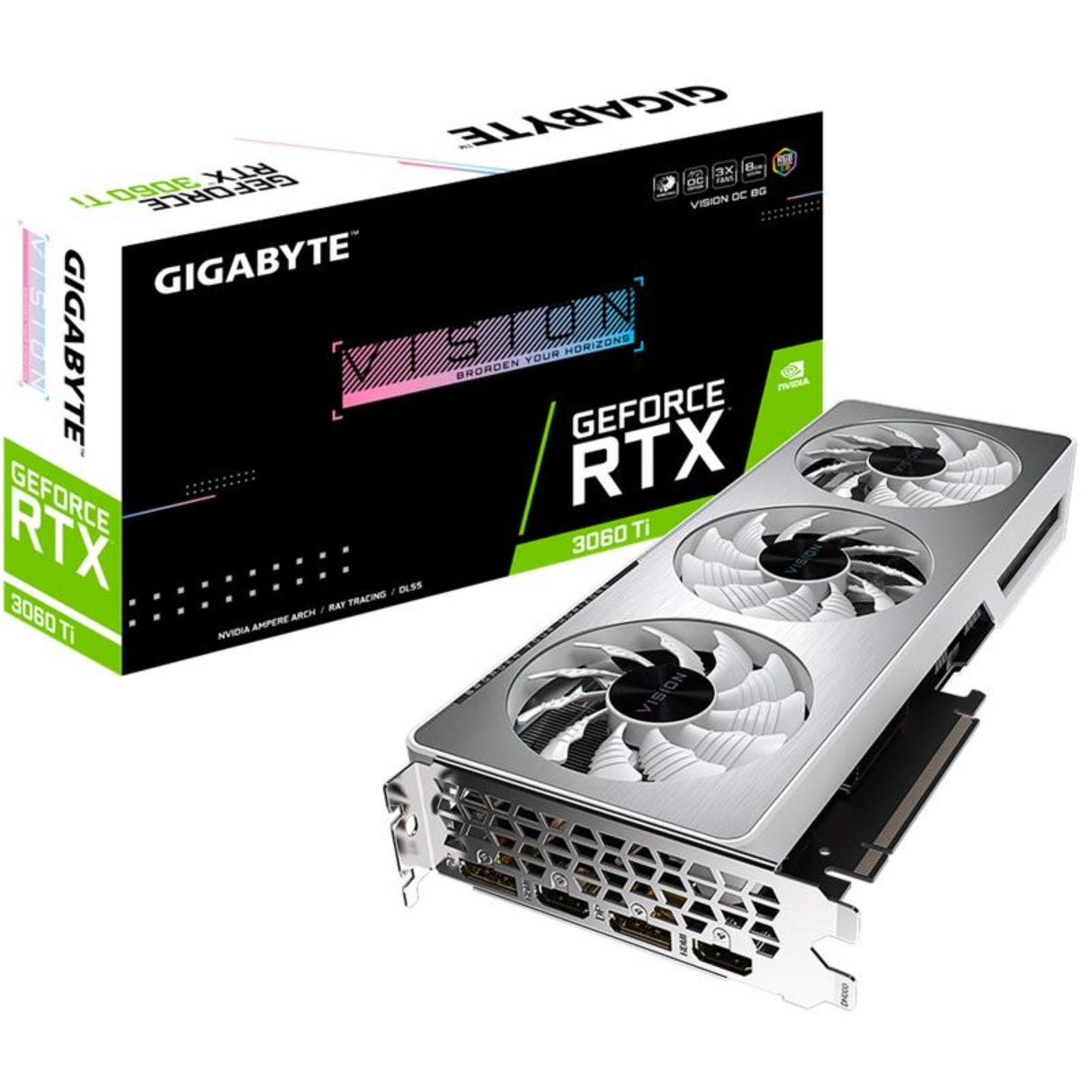 Gigabyte Technology GeForce RTX 3060 Ti Vision OC 8G (Rev. 2.0) NVIDIA 8 GB GDDR6(NO VALIDO para MINERIA), Único (GV-N306TVISION OC-8GD V2)