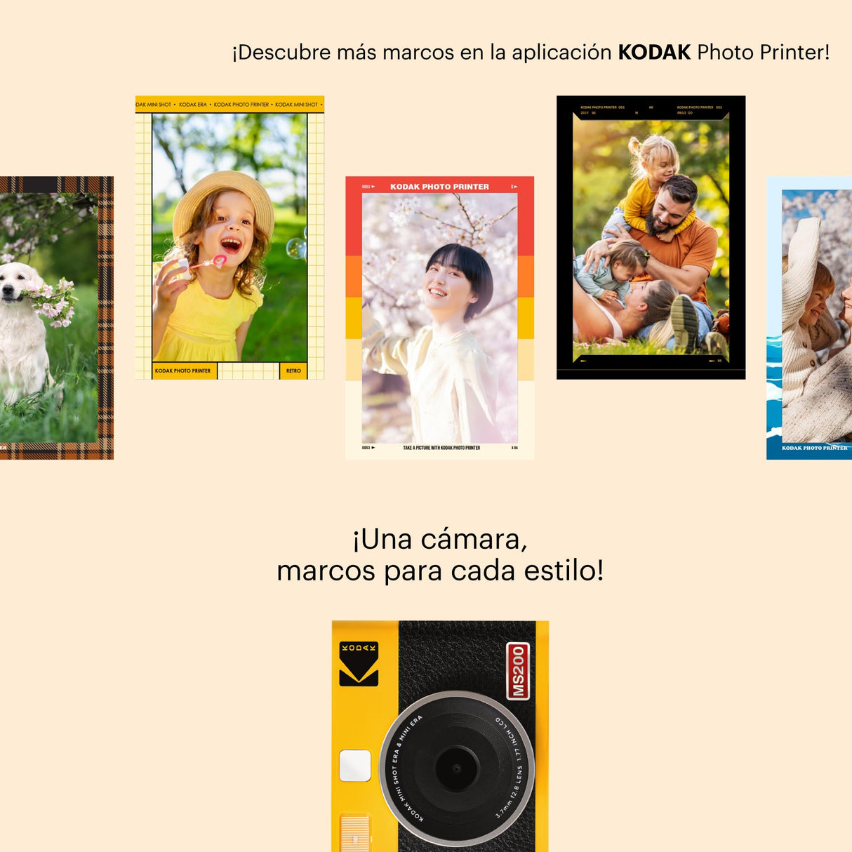 KODAK Mini Shot 2 ERA 4PASS - Cámara instantánea y Impresora fotográfica (5,3 x 8,6 cm, Impresora fotográfica + 8 Hojas, Color Amarillo)