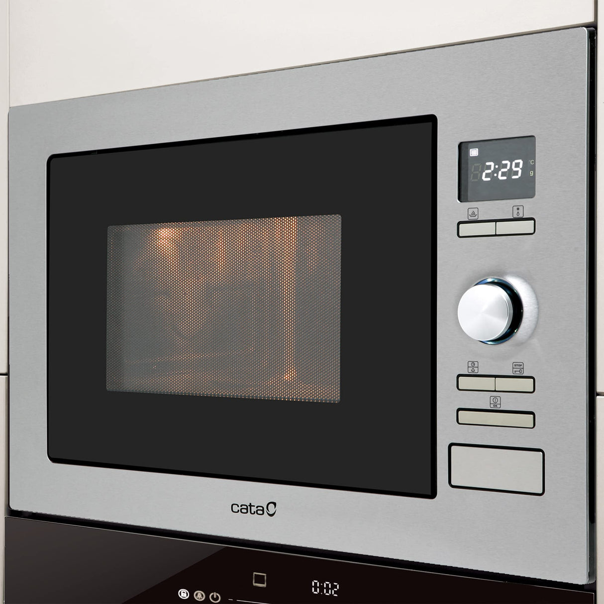 Cata MC 25 D - Horno microondas con grill, 900 W, color plateado, gris