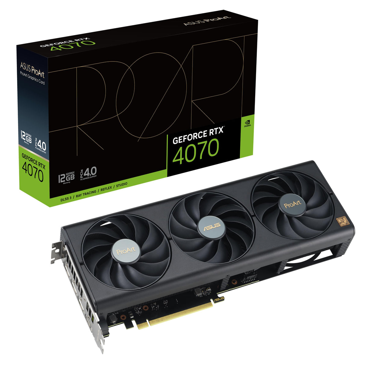 ASUS ProArt GeForce RTX 4070 12GB GDDR6X Tarjeta gráfica (PCIe 4.0, 12GB GDDR6X, DLSS 3, HDMI 2.1a, DisplayPort 1.4a)