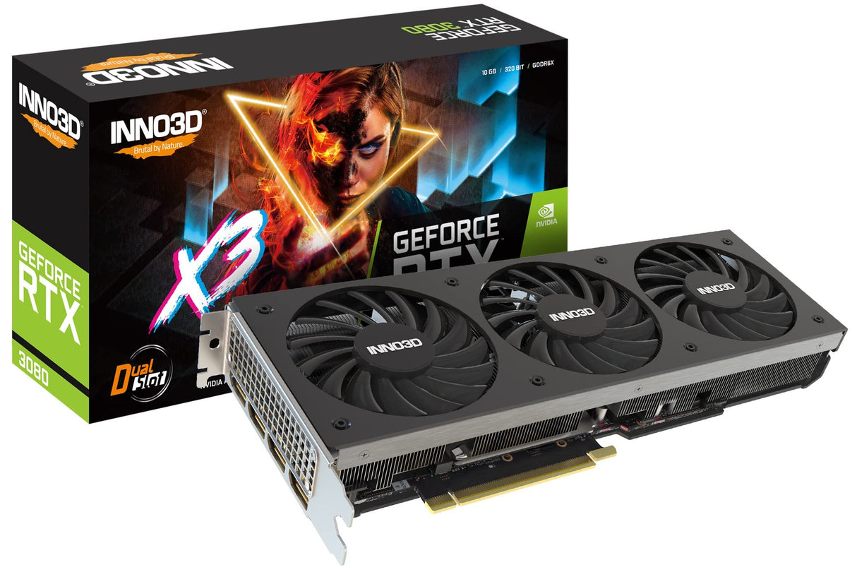Inno3D GeForce RTX 3080 X3 LHR - Tarjeta gráfica de 10 GB GDDR6X, HDMI, 3 DP, N30803-106X-1810VA44H