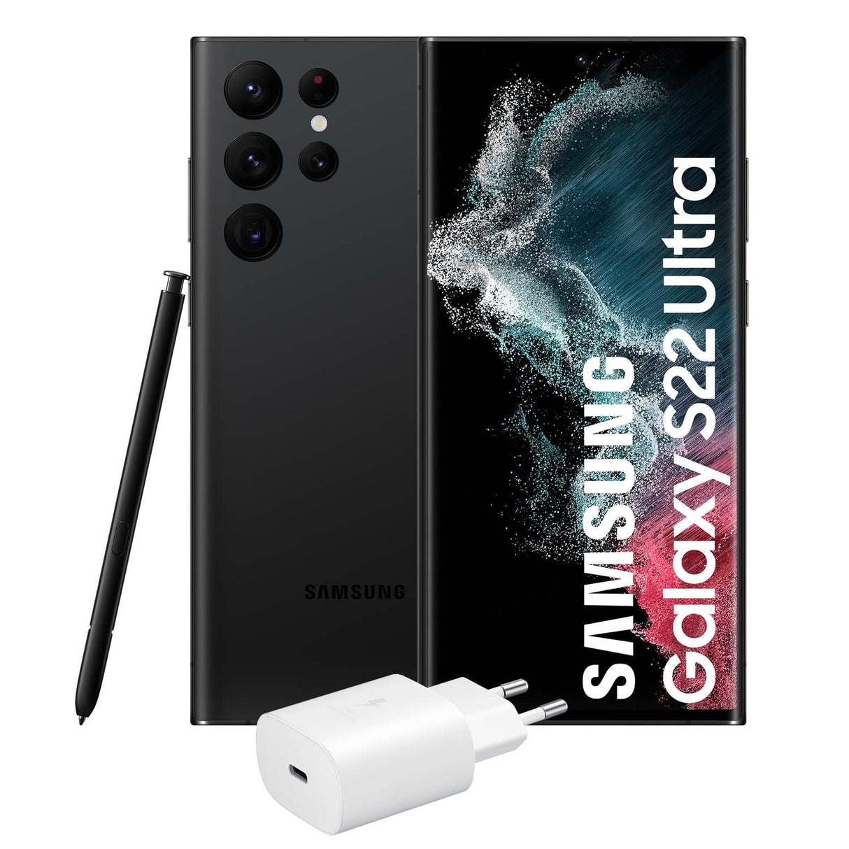 Samsung Galaxy S22 Ultra 5G (512 GB) Phantom Negro + Cargador – Teléfono móvil libre, Smartphone Android (Versión Española)