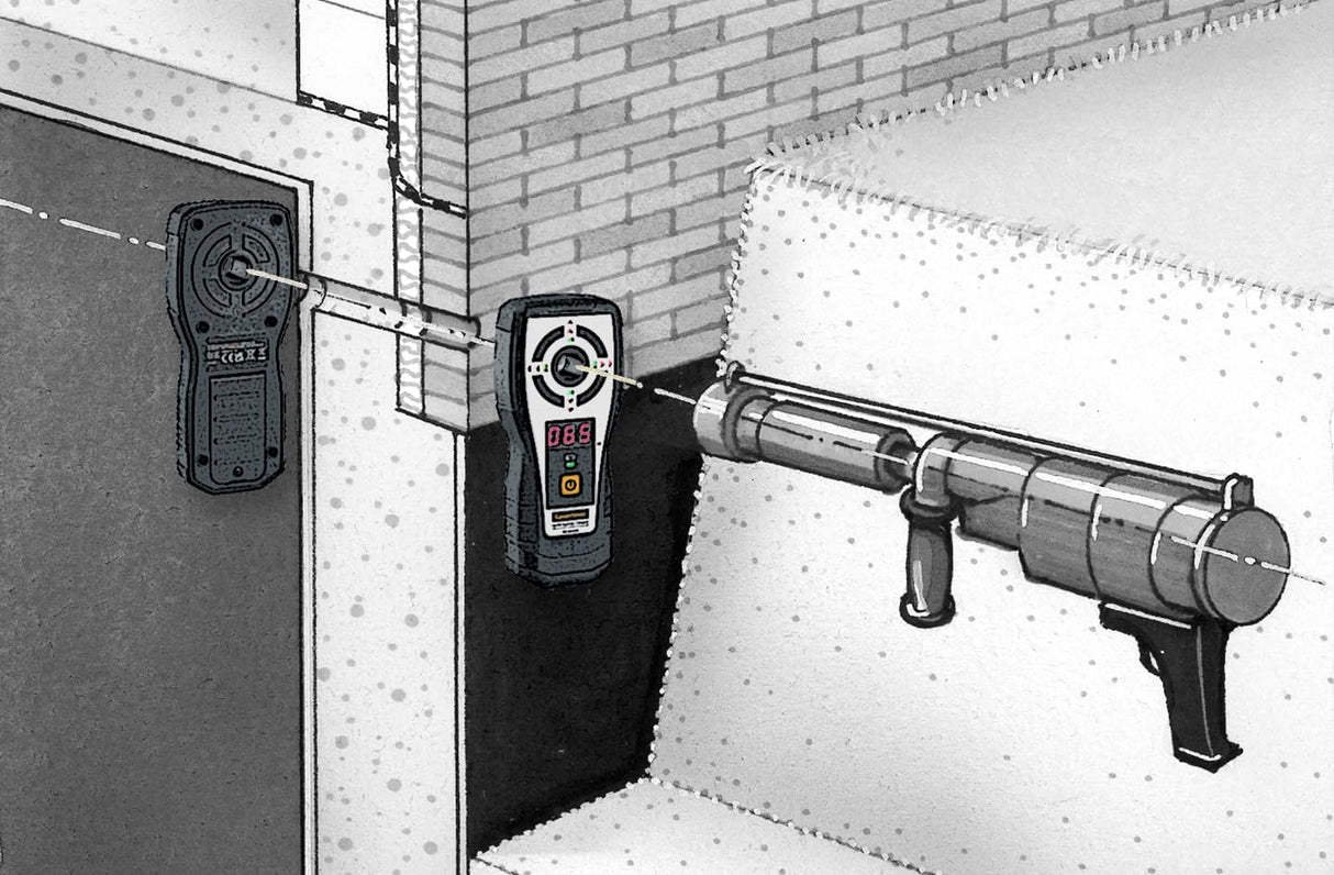 Umarex Laserliner 075.400A - Taladro para taladros de pared y techo (indicadores LED precisos, para taladros de pared y techo de hasta 120 cm)