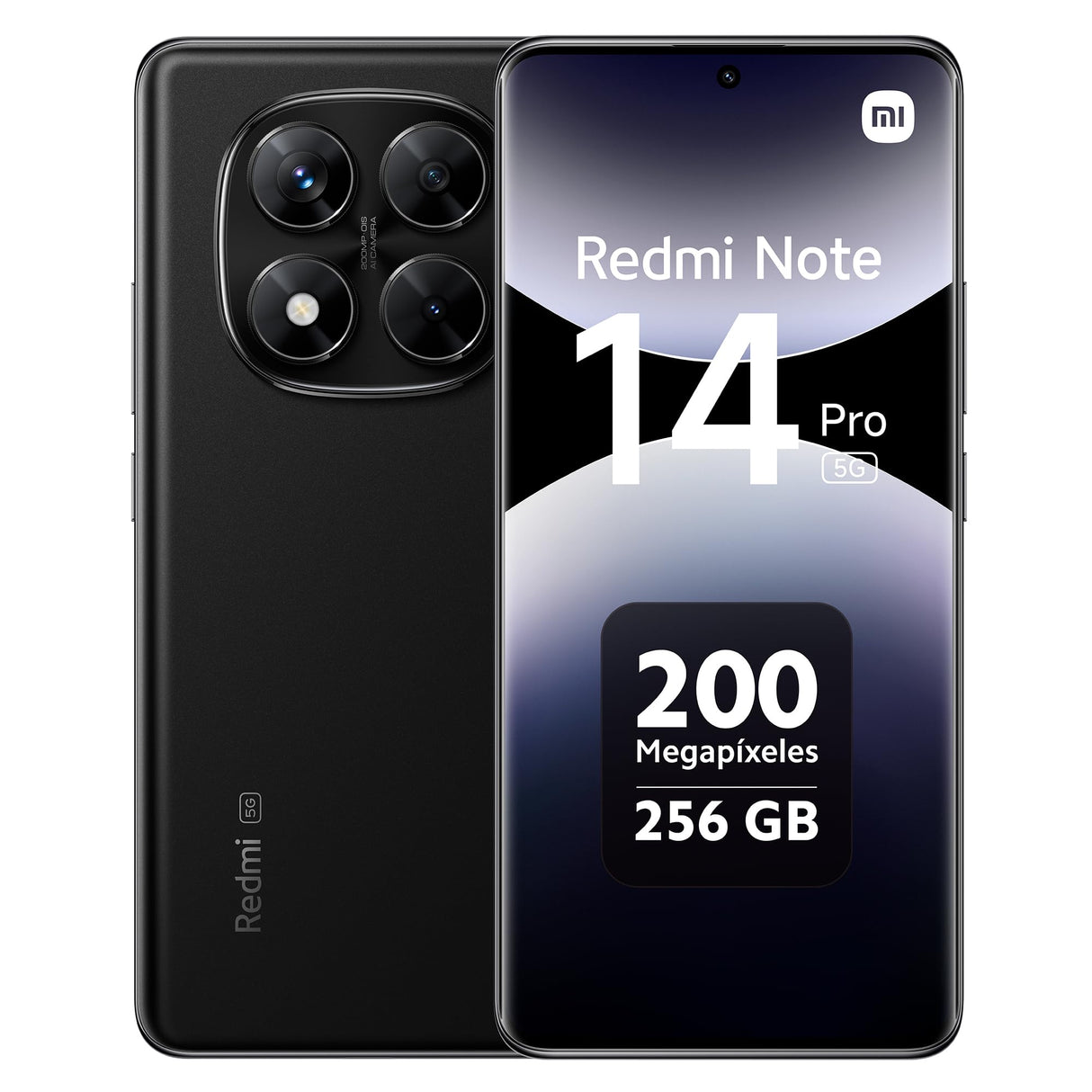 XIAOMI Redmi Note 14 Pro 5G - Smartphone de 8+256GB, Pantalla de 6.67" AMOLED FHD+ 120Hz, MediaTek Dimensity 7300-Ultra, cámara de 200MP, 5110 mAh, Cargador no Incluido, Negro (Versión ES)