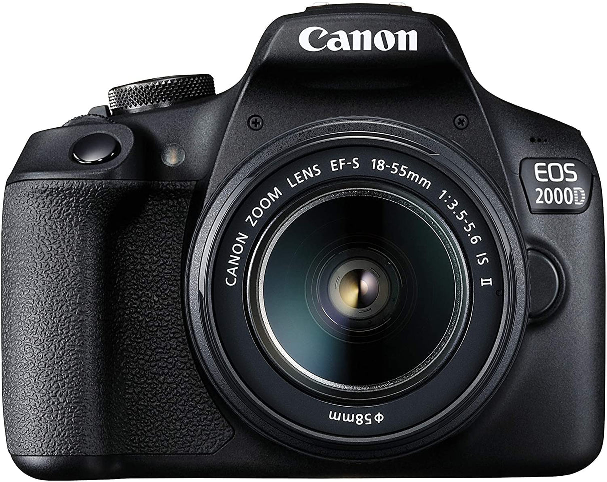 Canon EOS 2000D más EF-S 18-55mm f/3.5-5.6 IS II Juego de cámara SLR 24,1 MP CMOS 6000 x 4000 Pixeles Negro - Cámara Digital (Full HD, 475 g)