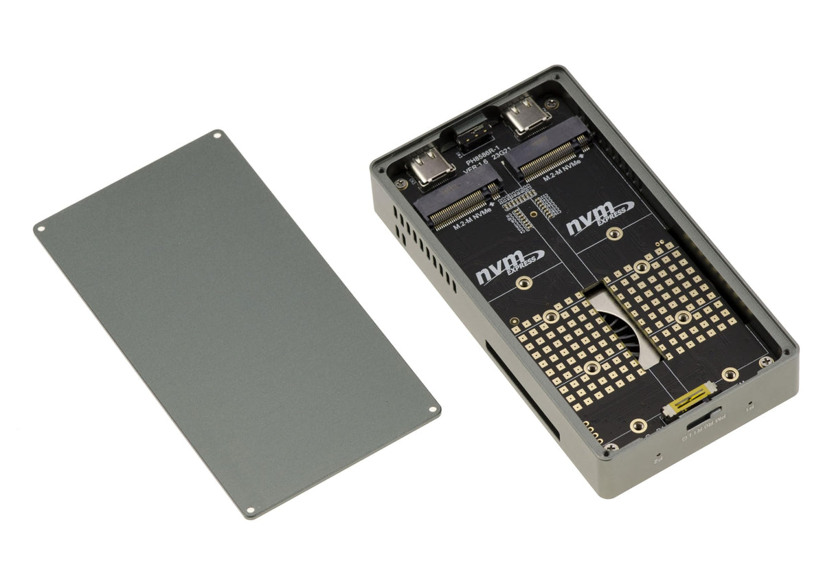 KALEA-INFORMATIQUE Caja de Aluminio USB 3.2 20G para 2 SSD M2 NVMe, Independiente o clúster Raid 0 1 Grande. con Ventilador de refrigeración
