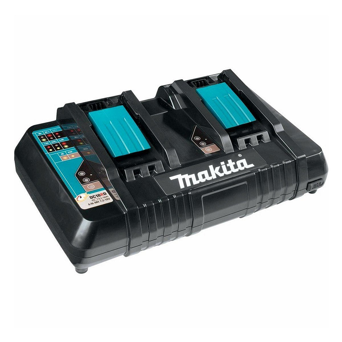 Makita Soplador 36V => 2 x 18V Li-Ion 5Ah (4 baterías), Negro, Azul, Dub362pt4