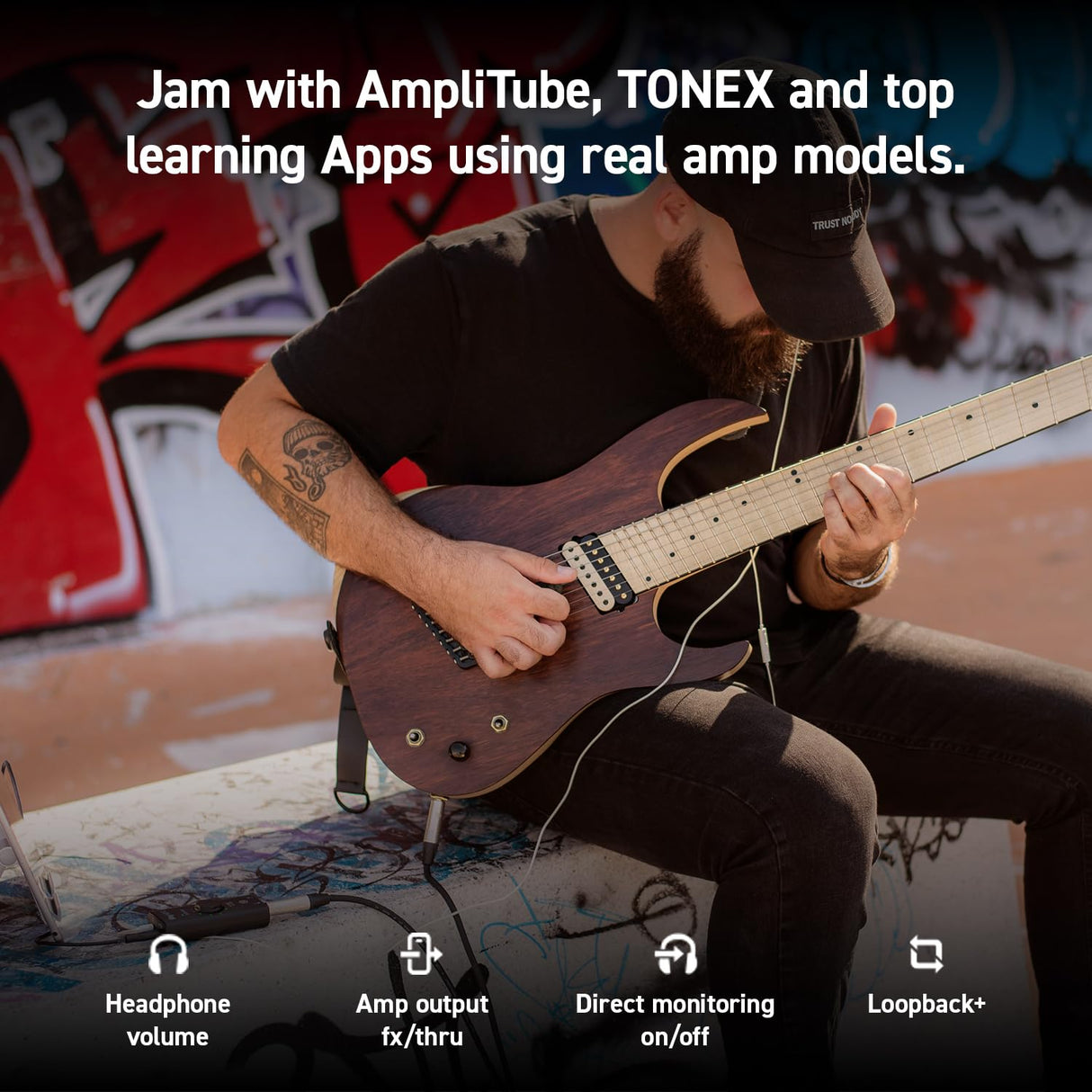 iRig HD X interfaz de audio de guitarra para iPhone, iPad, Mac, iOS y PC con USB-C, Lightning y cables USB y grabación de música de 24 bits, 96 kHz