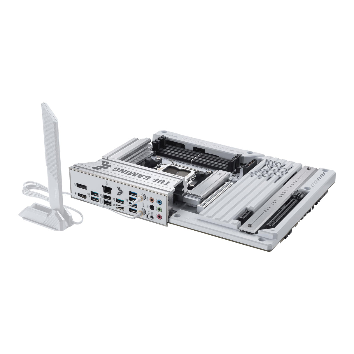 ASUS TUF Gaming B850-BTF WiFi W, Placa Base AMD ATX, 14+2+1 Fases de alimentación, Ranura DDR5, PCIe 5.0 Ready, 3 Ranuras M.2, WiFi 7, Realtek 2.5 GB, USB-C, HDMI, DisplayPort, BIOS Flashback y Aura