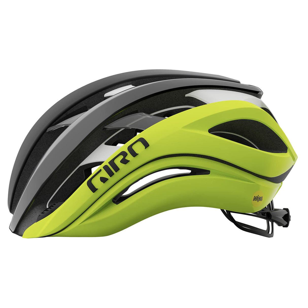Giro Aether Spherical Casco, Hombres, Matte Black Fade/Highlight Yellow, L