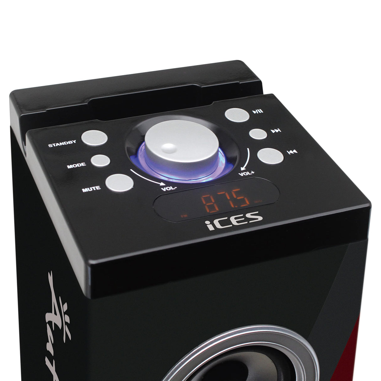 Lenco ICES IBT-6 - Altavoz de pie con Bluetooth, 40 W RMS, Radio PLL FM, Entrada USB, Ranura para Tarjeta SD, Entrada Auxiliar, con Mando a Distancia, Alemania