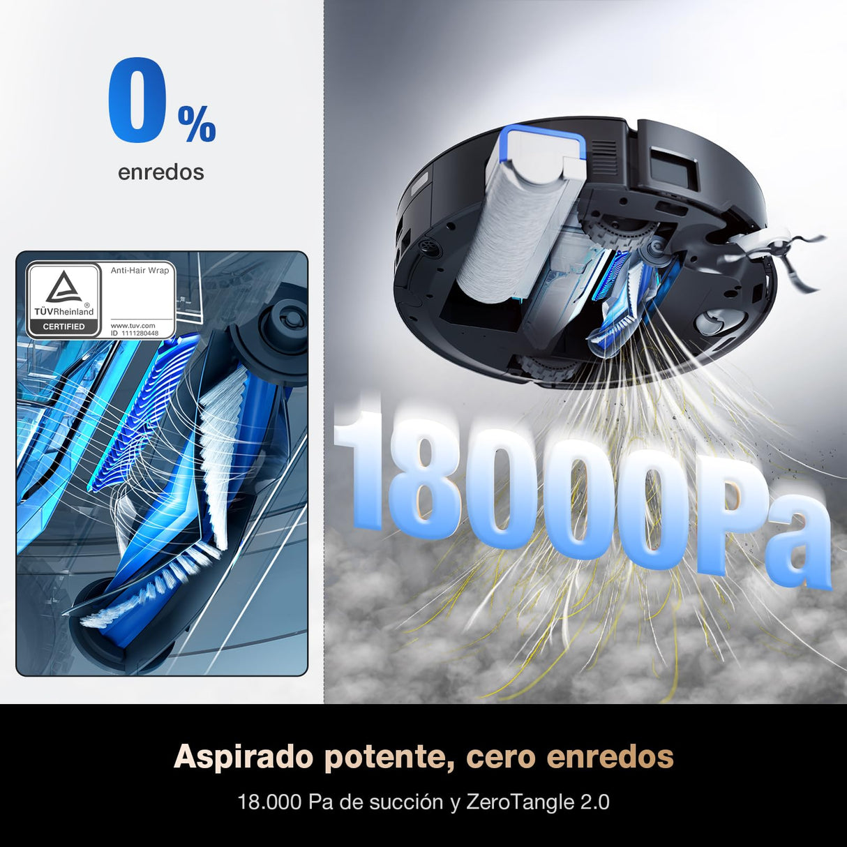 ECOVACS DEEBOT X8 Pro Omni Robot Aspirador y Fregasuelos con Base Automàtico, 18000 Pa, Fregona Autolavante Instantánea OZMO Roller, Lavado con Agua Caliente 75 ℃, Anade Detergente Automatico, Blanco