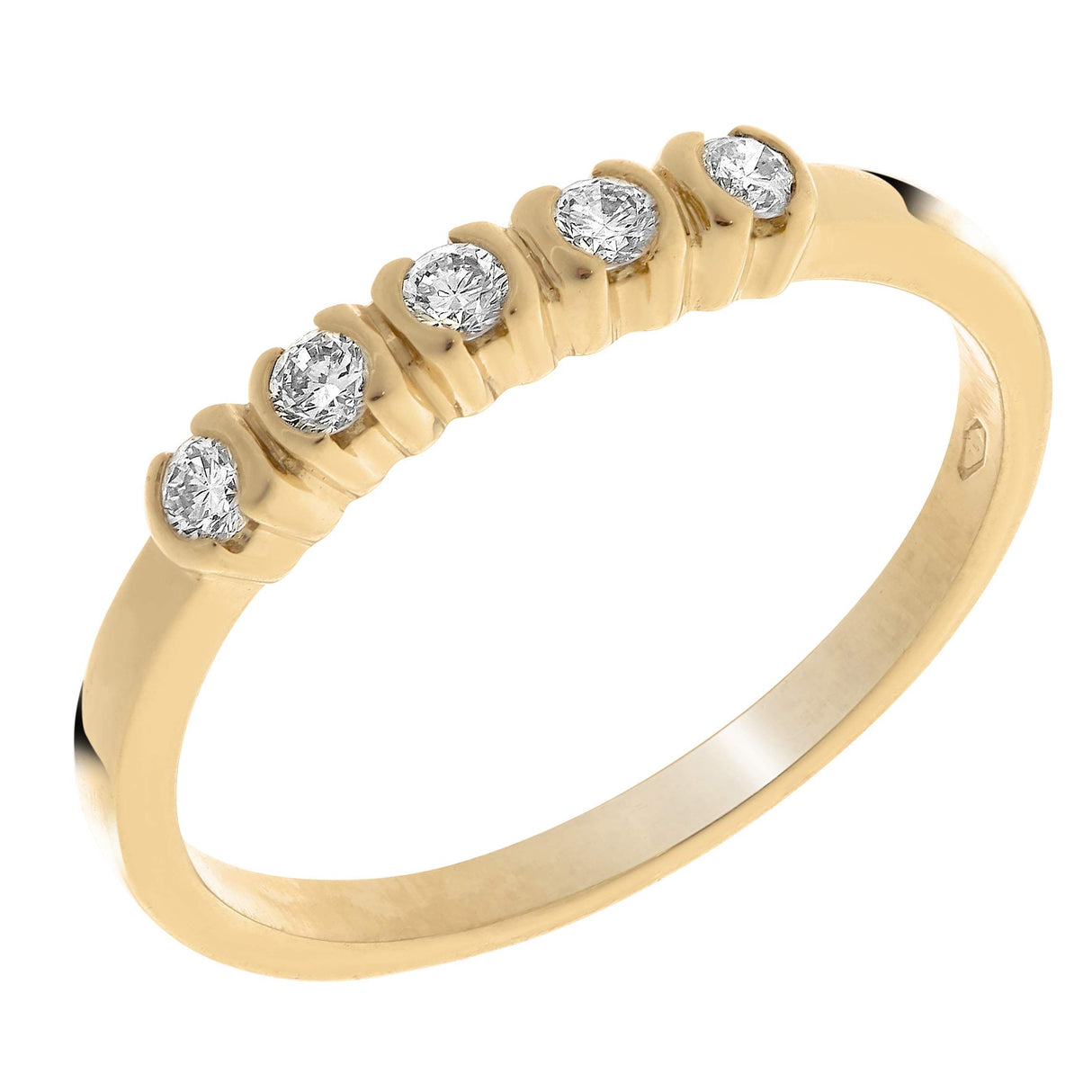 Orphelia Mujer 18 k (750) oro amarillo redondo blanco diamante