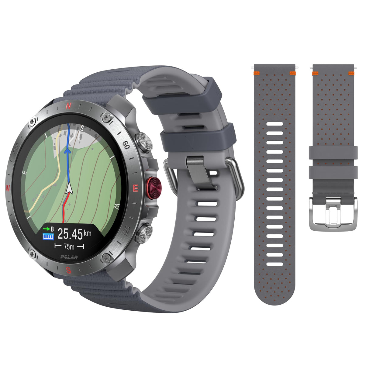 Polar Grit X2 Pro Reloj Multideporte Robusto, con GPS y Correa de Cuero Adicional, navegación Avanzada, Registro de Actividad, biosensores y monitoreo de FC